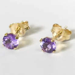Instant d'Or Boucles D'Oreilles|Boucles d'oreilles Ravissement Améthystes 0.40 ct or jaune