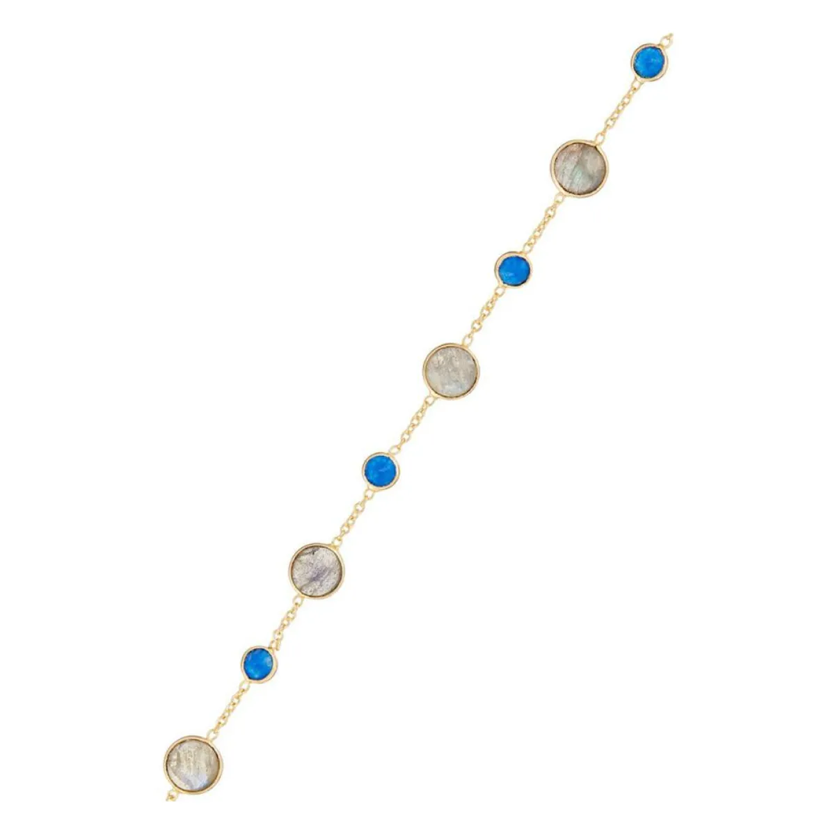 Moonstone Bracelets|Bracelet Neela Labradorite & Jade en laiton doré