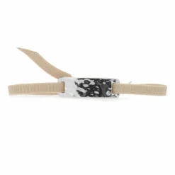 Les Interchangeables Bracelets|Bracelet Plaque Ruban Granite Strass beige