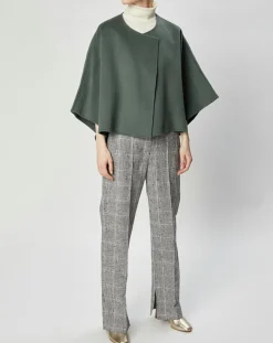Lou Andrea Vestes, Blousons|Cape 100% Laine Lou verte
