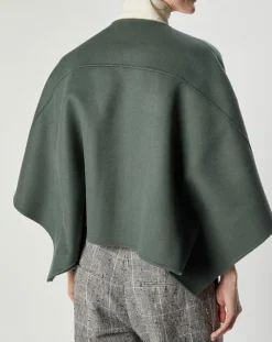 Lou Andrea Vestes, Blousons|Cape 100% Laine Lou verte