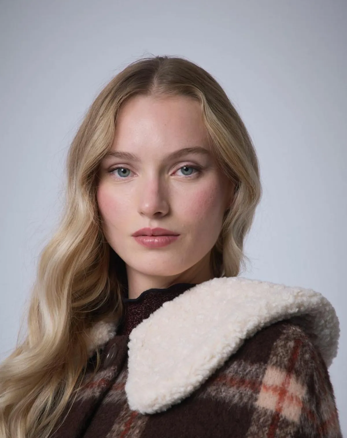 Manoush Manteaux|Cape en Laine mélangée Pilou Tartan unique