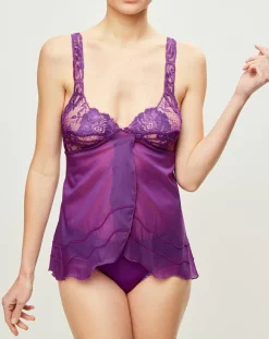 La Perla Lingerie, Nuit|Caraco Desert Rose en Soie mélangée violet