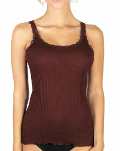 Mare Lingerie, Nuit|Caraco Vanessa en Laine mélangée rouge bordeaux