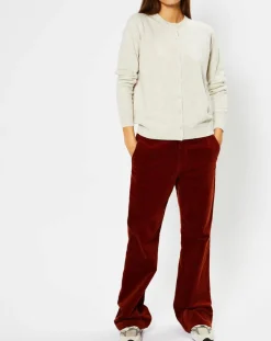 Galeries Lafayette Gilets Et Cardigans|Cardigan 100% Cachemire Cacao col rond gris beige chiné