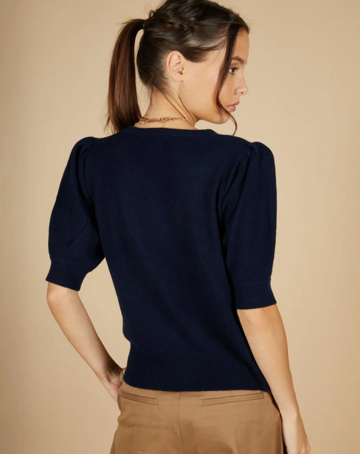 Cashmere Tribu Gilets Et Cardigans|Cardigan 100% Cachemire Claire manches ballon nuit