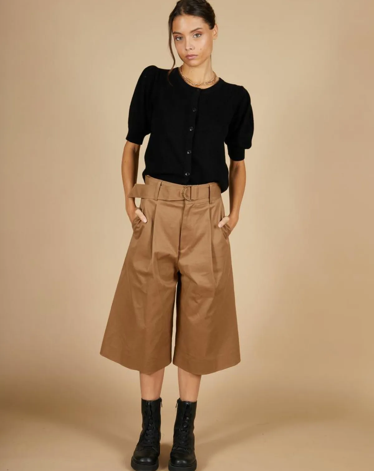 Cashmere Tribu Gilets Et Cardigans|Cardigan 100% Cachemire Claire manches ballon noir