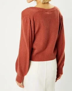 Galeries Lafayette Gilets Et Cardigans|Cardigan 100% Cachemire Dimitri col V vieux rose