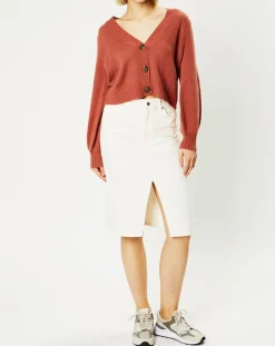 Galeries Lafayette Gilets Et Cardigans|Cardigan 100% Cachemire Dimitri col V vieux rose