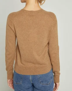 MAX&MOI Gilets Et Cardigans|Cardigan 100% Cachemire Sonia beige chiné