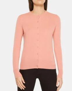 Galeries Lafayette Gilets Et Cardigans|Cardigan 100% Cachemire Yacao col rond rose saumon