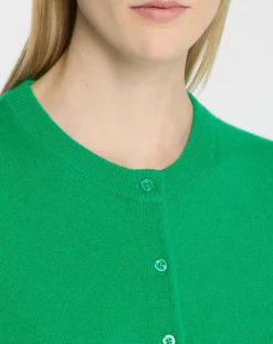 Galeries Lafayette Gilets Et Cardigans|Cardigan 100% Cachemire Zacao vert emeraude