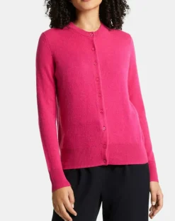 Galeries Lafayette Gilets Et Cardigans|Cardigan 100% Cachemire Zacao col rond rose
