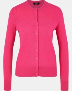 Galeries Lafayette Gilets Et Cardigans|Cardigan 100% Cachemire Zacao col rond rose