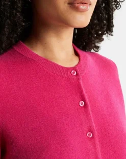 Galeries Lafayette Gilets Et Cardigans|Cardigan 100% Cachemire Zacao col rond rose