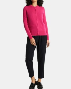 Galeries Lafayette Gilets Et Cardigans|Cardigan 100% Cachemire Zacao col rond rose