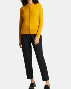 Galeries Lafayette Gilets Et Cardigans|Cardigan 100% Cachemire Zacao jaune