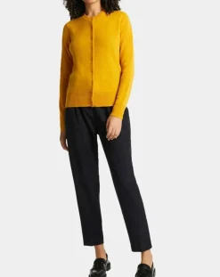 Galeries Lafayette Gilets Et Cardigans|Cardigan 100% Cachemire Zacao jaune