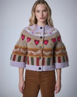 Manoush Gilets Et Cardigans|Cardigan 100% Laine Fox Farm unique