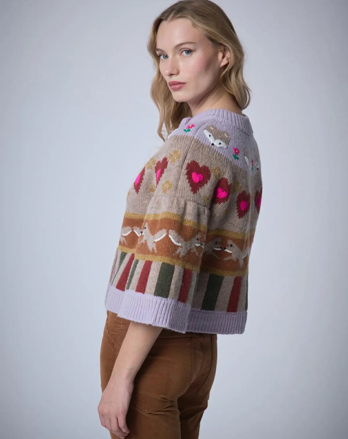 Manoush Gilets Et Cardigans|Cardigan 100% Laine Fox Farm unique