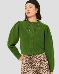 Tara Jarmon Gilets Et Cardigans|Cardigan 100% Laine Gustave cactus