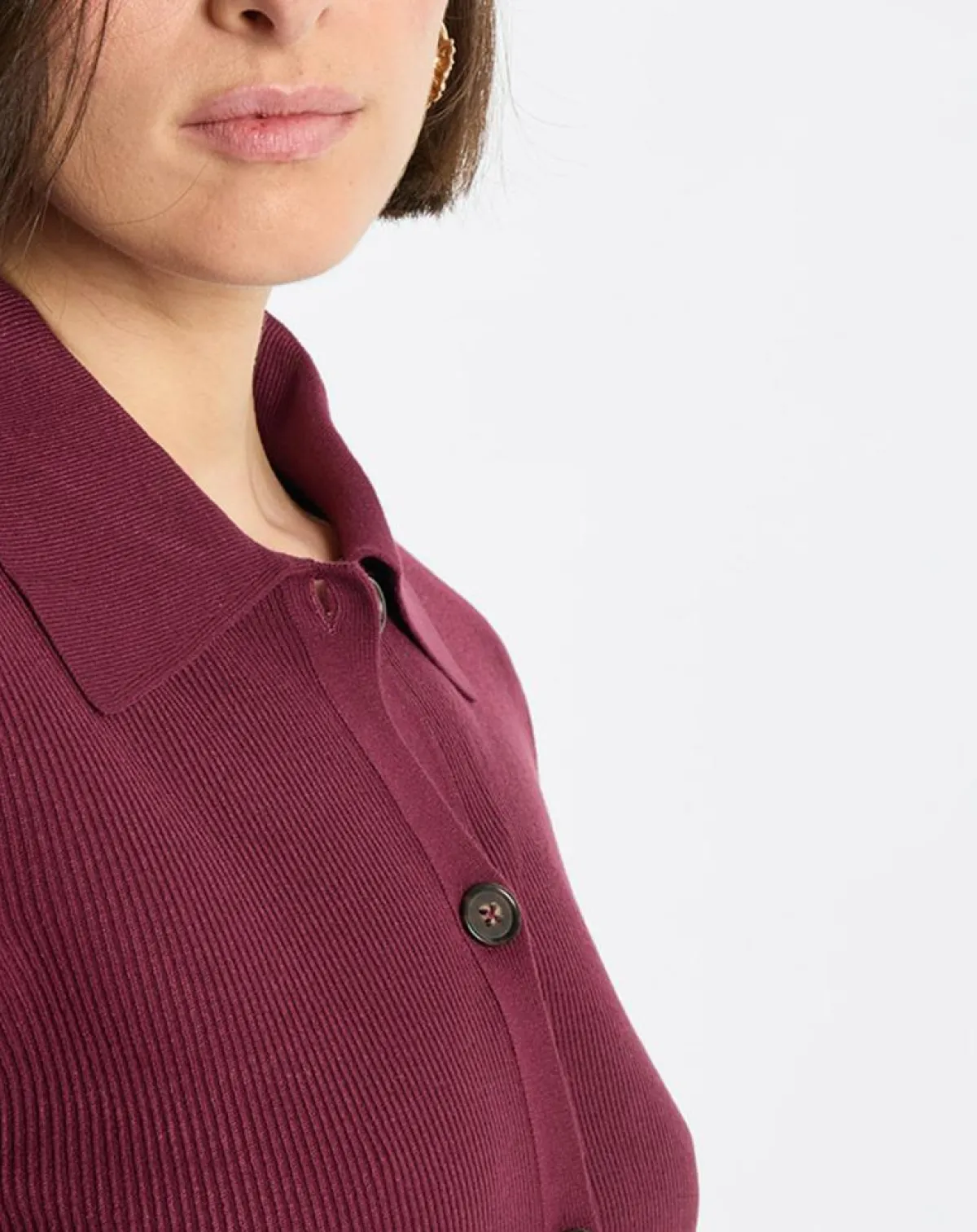 Marc O'Polo Gilets Et Cardigans|Cardigan col polo rouge foncé