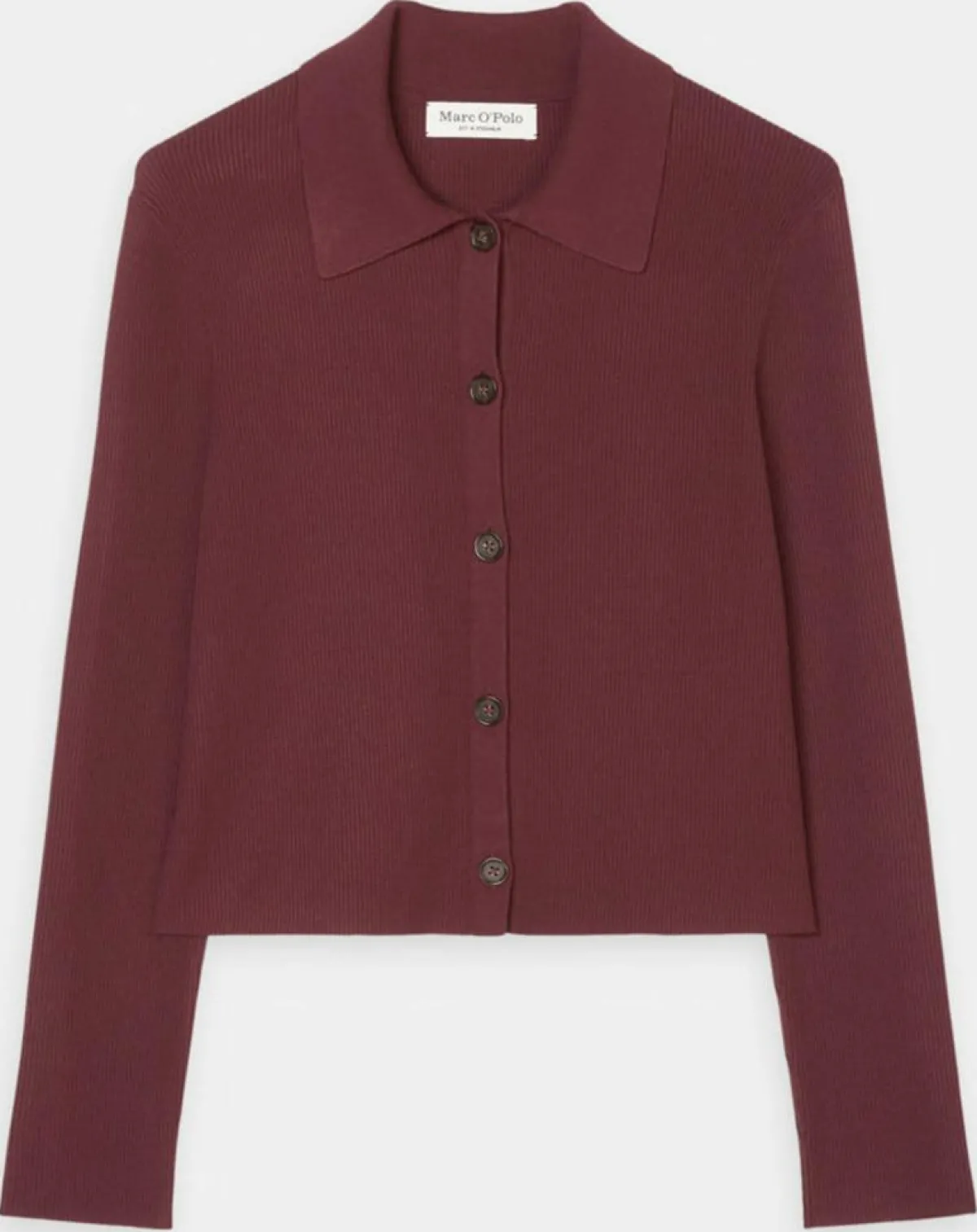 Marc O'Polo Gilets Et Cardigans|Cardigan col polo rouge foncé