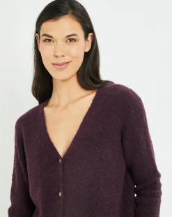 Lauren Vidal Gilets Et Cardigans|Cardigan Elsa aubergine