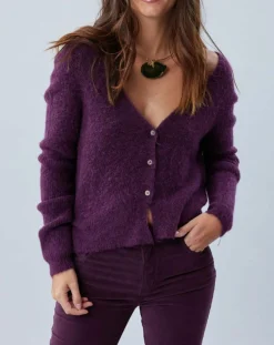 Lauren Vidal Gilets Et Cardigans|Cardigan Elsa aubergine