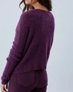 Lauren Vidal Gilets Et Cardigans|Cardigan Elsa aubergine