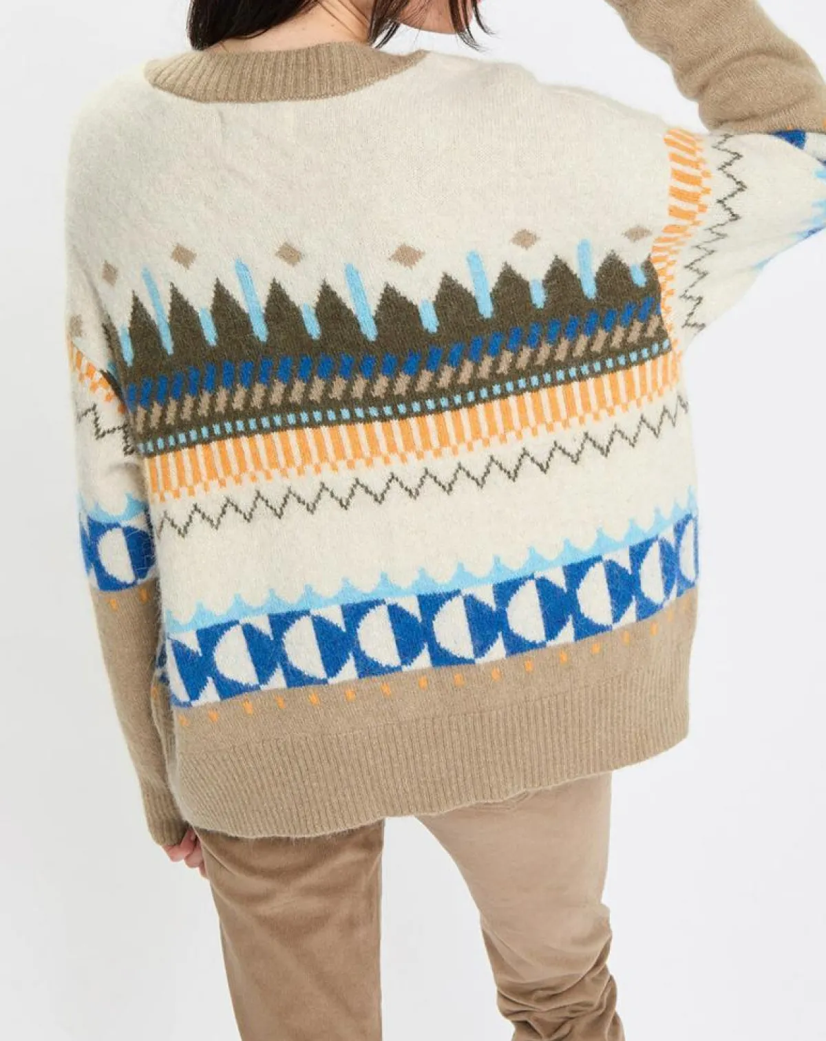 Marc O'Polo Gilets Et Cardigans|Cardigan en Alpaga, Laine & Cachemire mélangés jacquard graphique multicolore
