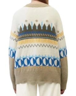 Marc O'Polo Gilets Et Cardigans|Cardigan en Alpaga, Laine & Cachemire mélangés jacquard graphique multicolore