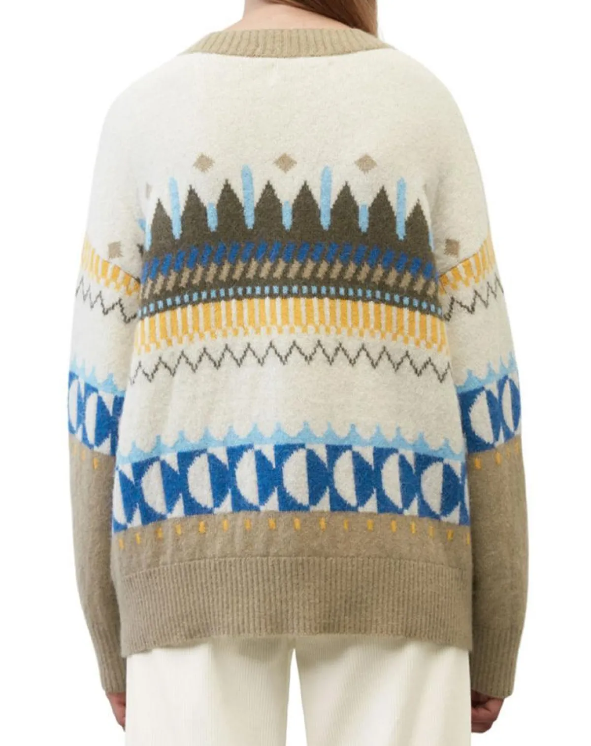 Marc O'Polo Gilets Et Cardigans|Cardigan en Alpaga, Laine & Cachemire mélangés jacquard graphique multicolore