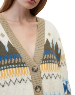 Marc O'Polo Gilets Et Cardigans|Cardigan en Alpaga, Laine & Cachemire mélangés jacquard graphique multicolore