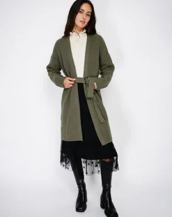 C & JO Cachemire Gilets Et Cardigans|Cardigan en Cachemire mélangé Béatrice kaki