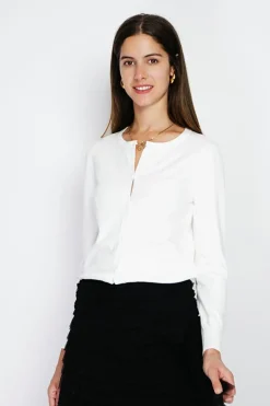 Assuili Gilets Et Cardigans|Cardigan en Cachemire mélangé ras de cou naturel