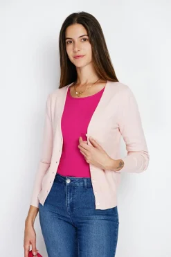 Assuili Gilets Et Cardigans|Cardigan en Cachemire mélangé col V rose