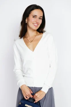 Assuili Gilets Et Cardigans|Cardigan en Cachemire mélangé col V naturel