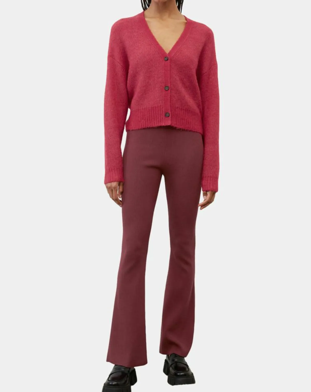 Marc O'Polo Gilets Et Cardigans|Cardigan en Laine & Alpaga mélangés framboise