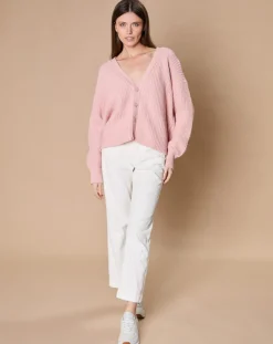 Oscar et Louise Gilets Et Cardigans|Cardigan en Laine & Cachemire mélangés Noémie vieux rose