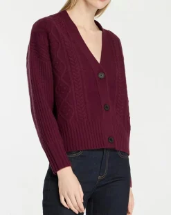 Galeries Lafayette Gilets Et Cardigans|Cardigan en Laine & Cachemire Fabiola T col V bordeaux