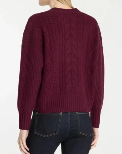 Galeries Lafayette Gilets Et Cardigans|Cardigan en Laine & Cachemire Fabiola T col V bordeaux