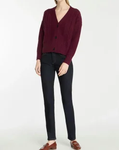 Galeries Lafayette Gilets Et Cardigans|Cardigan en Laine & Cachemire Fabiola T col V bordeaux