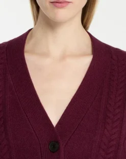 Galeries Lafayette Gilets Et Cardigans|Cardigan en Laine & Cachemire Fabiola T col V bordeaux