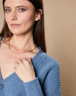 Oscar et Louise Gilets Et Cardigans|Cardigan en Laine & Cachemire mélangés Noémie bleu denim