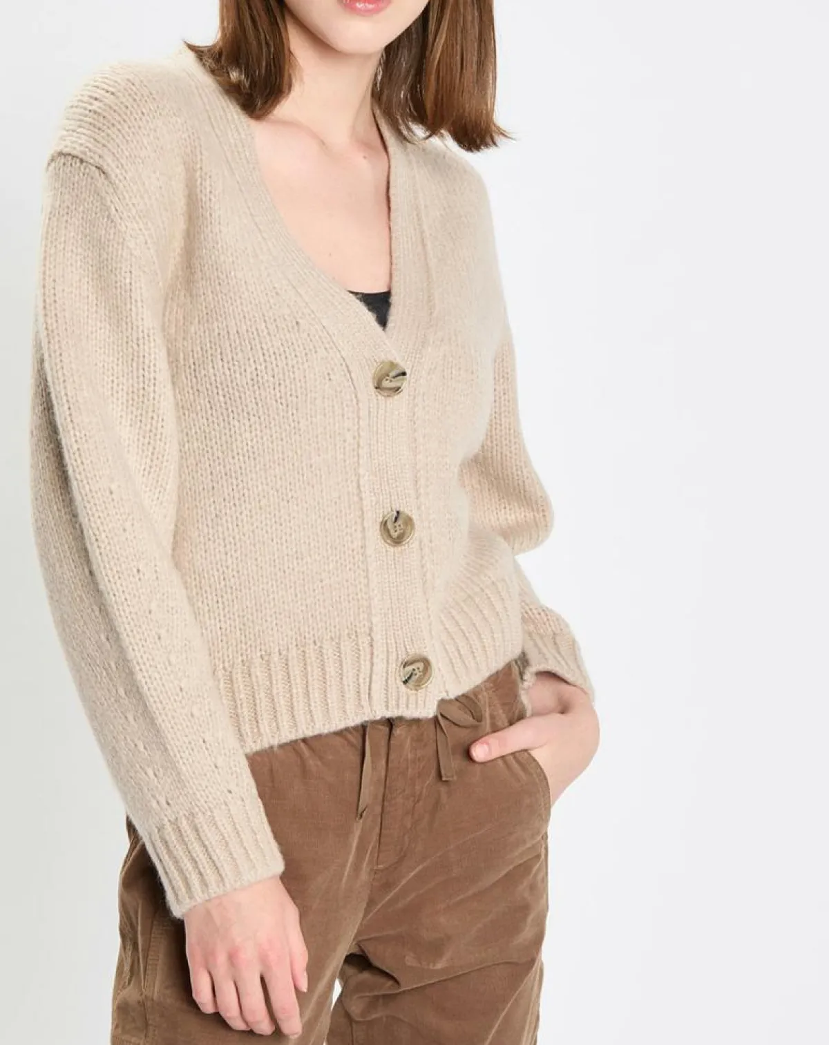 Marc O'Polo Gilets Et Cardigans|Cardigan en Laine mélangée beige