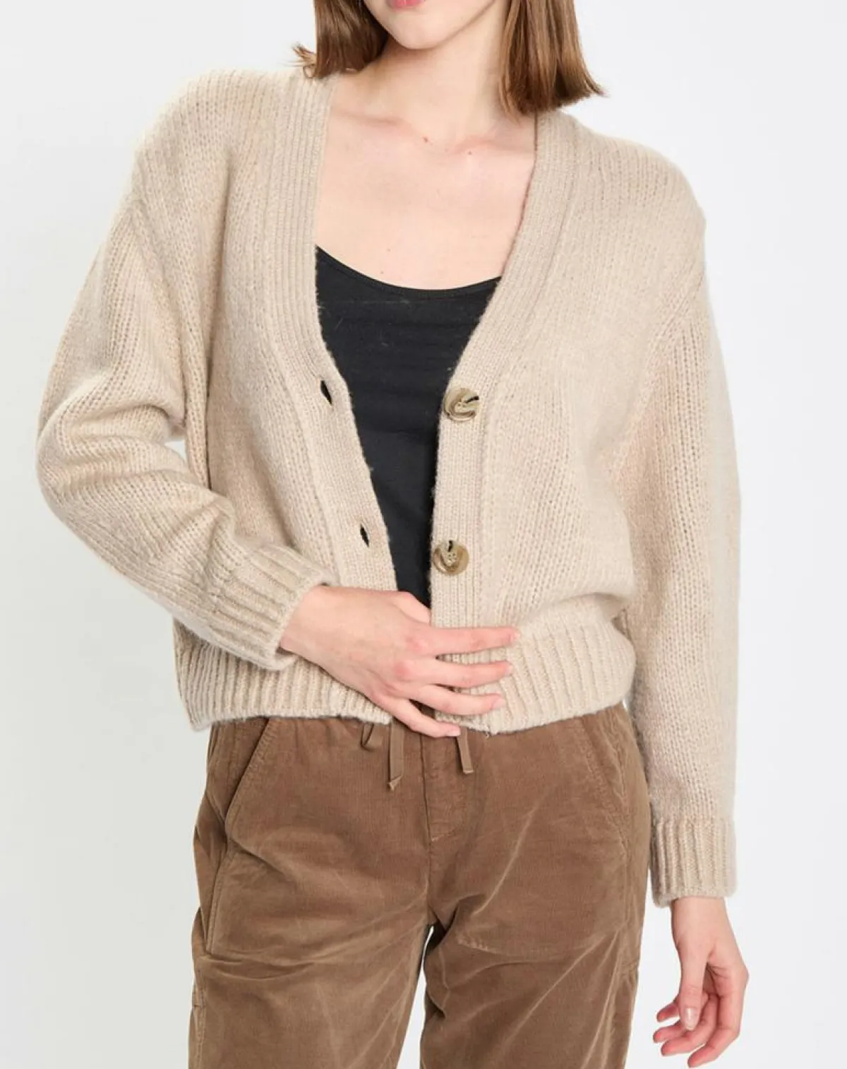 Marc O'Polo Gilets Et Cardigans|Cardigan en Laine mélangée beige