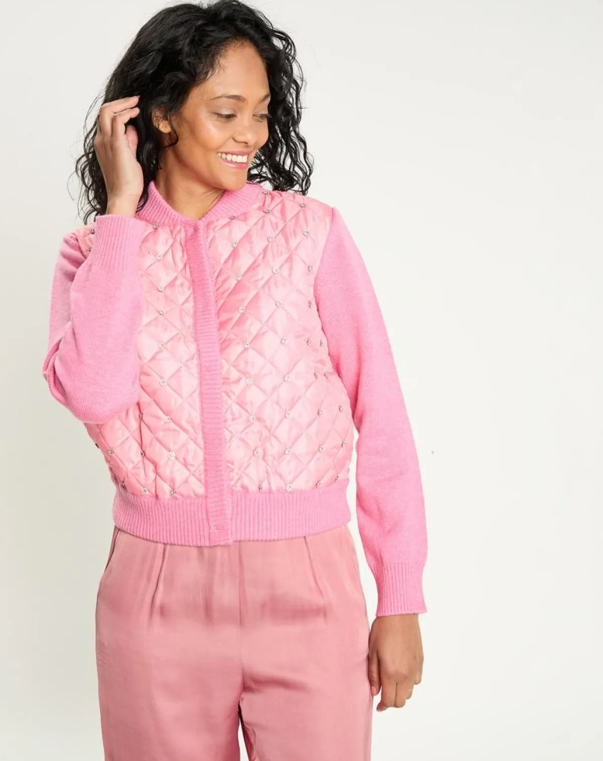 Manoush Gilets Et Cardigans|Cardigan en Laine mélangée Nuage rose