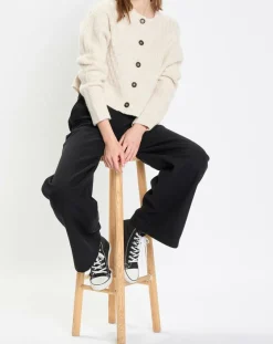 Marc O'Polo Gilets Et Cardigans|Cardigan en Laine mélangée à torsades écru