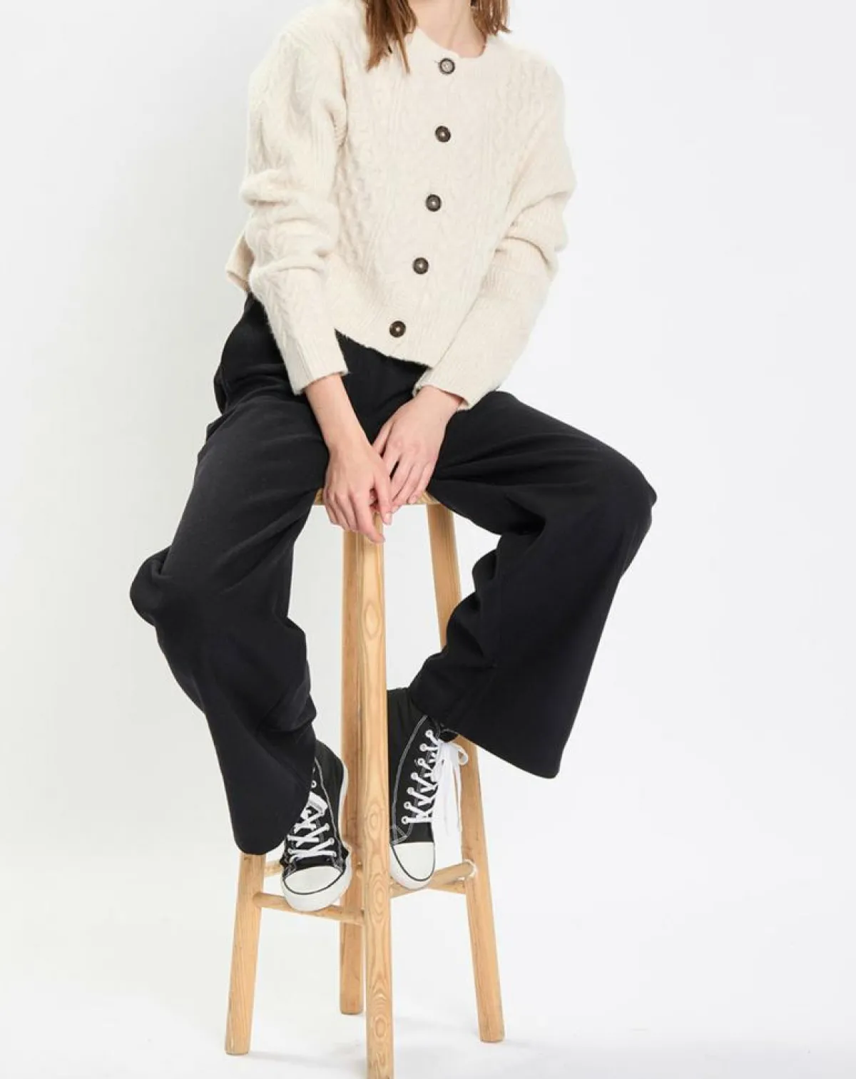 Marc O'Polo Gilets Et Cardigans|Cardigan en Laine mélangée à torsades écru